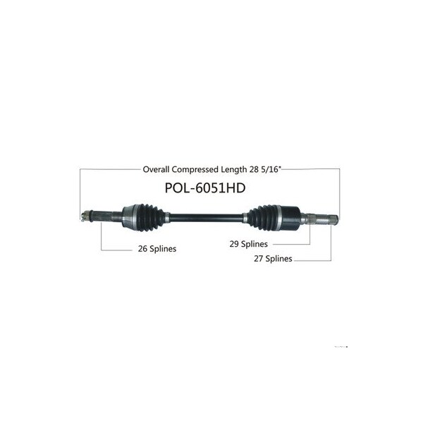 Wide Open Heavy Duty CV Axle for POL HD REAR L/R RANGER DIESEL 11-14 POL-6051HD - main